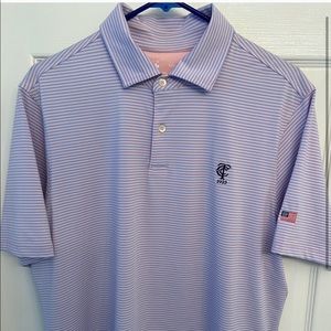 Fairway & Greene Tech Polo - Medium - Blue/Pink